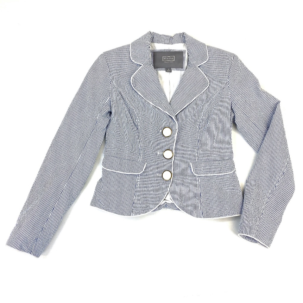ARISTOCRAT Two Piece Summer Seersucker Skirt Suit